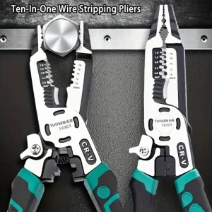10 In 1 Crimping Pliers Wire Cutters Cable Stripper Long Nose Plier Multi-Tool Daily Professional Hand Tools For Electricians