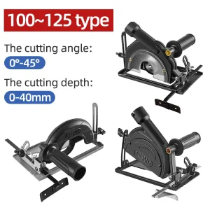 Angle Grinder Bracket 40mm Cutting Depth Adjust Angle Grinder Conversion Cutter Stand Base Kit Dust-free Woodworking Table Tool