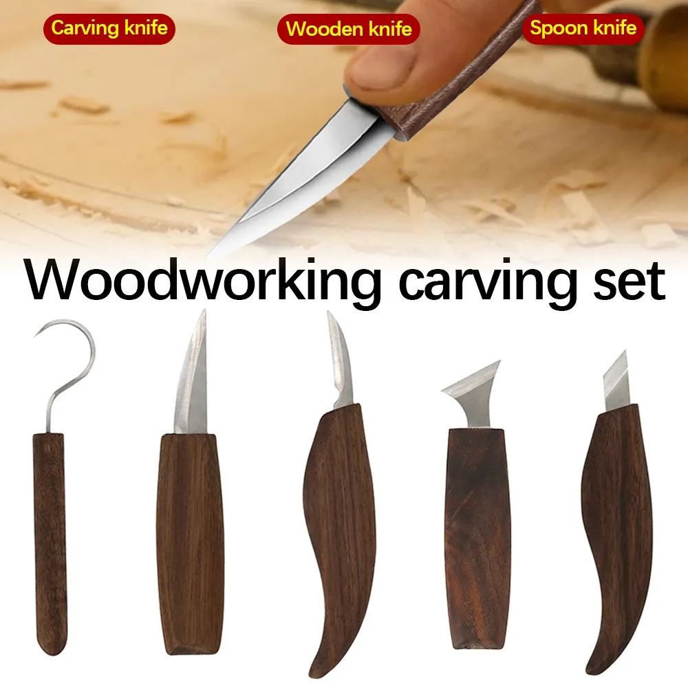 Chisel Carving Knife Woodcut DIY Hand Wood Carving Tools Woodcarving Cutter Knives Peeling Woodworking Spoon Hand Tools Worker - Image 2