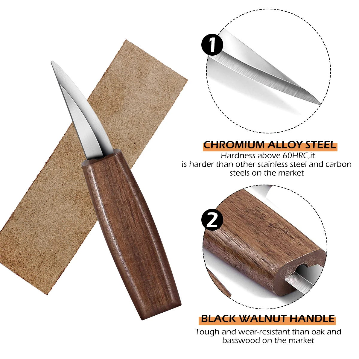 Chisel Carving Knife Woodcut DIY Hand Wood Carving Tools Woodcarving Cutter Knives Peeling Woodworking Spoon Hand Tools Worker - Image 4