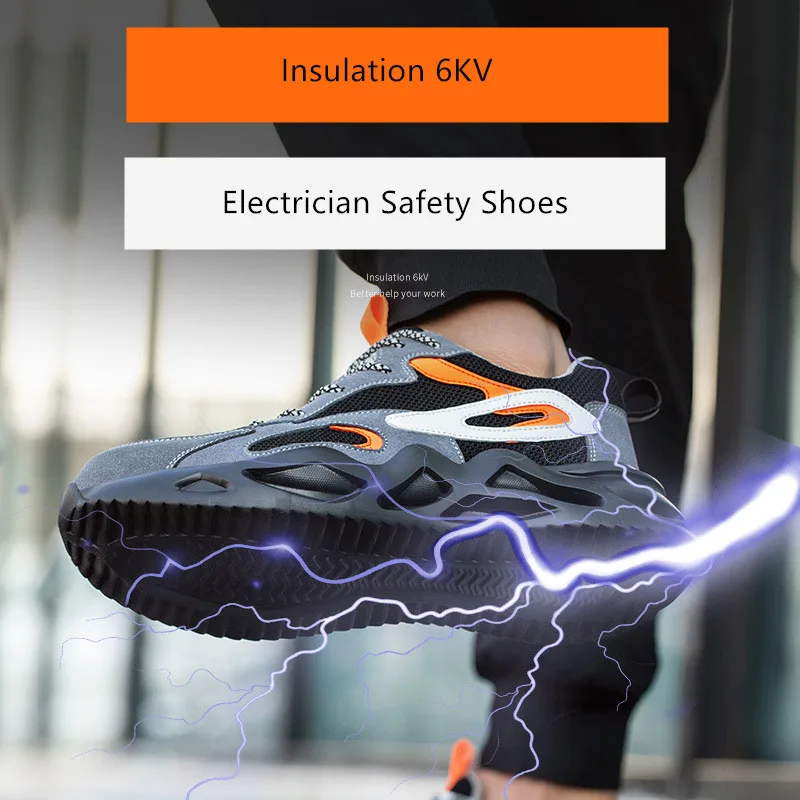 electrician safety shoes men for work steel toe work shoes men light safety work sneakers safety protection 6kv insulation shoes - Image 4