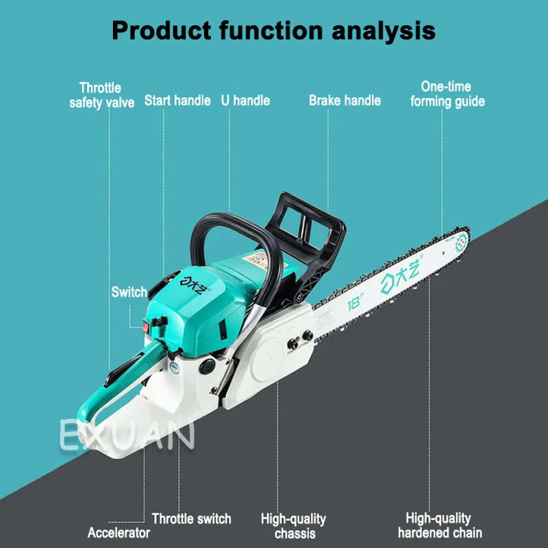 Gasoline chainsaw wood cutting and grinding machine grinder into chain saw mini saw oil amount chainsaw machine - Image 6