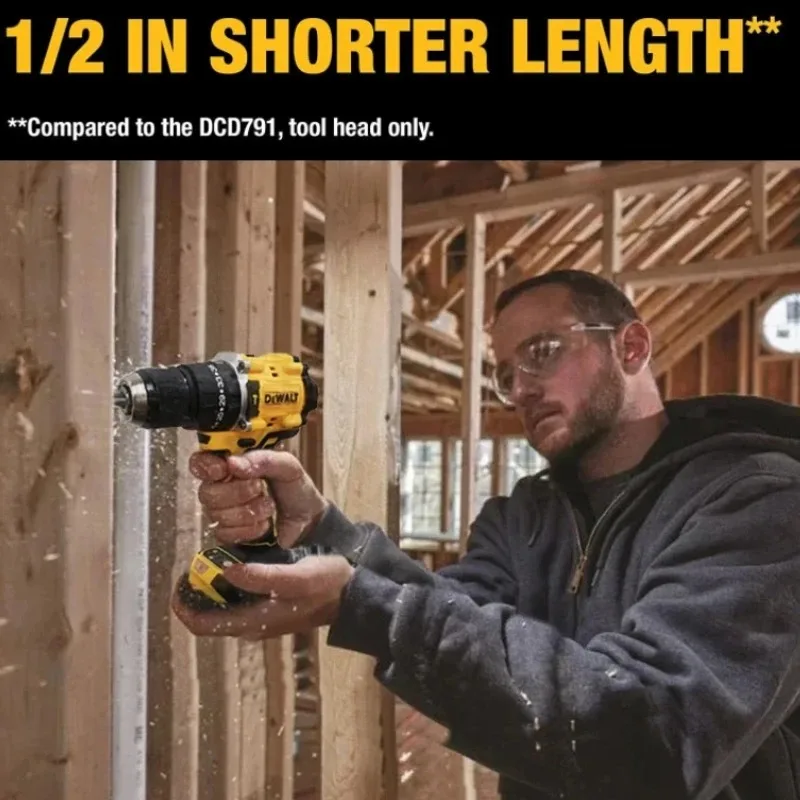 DEWALT DCD805 Cordless Hammer Drill Driver Bare Tool 20V MAX Brushless 1/2 in Rechargeable Power Tools Impact Drill DCD805B - Image 6